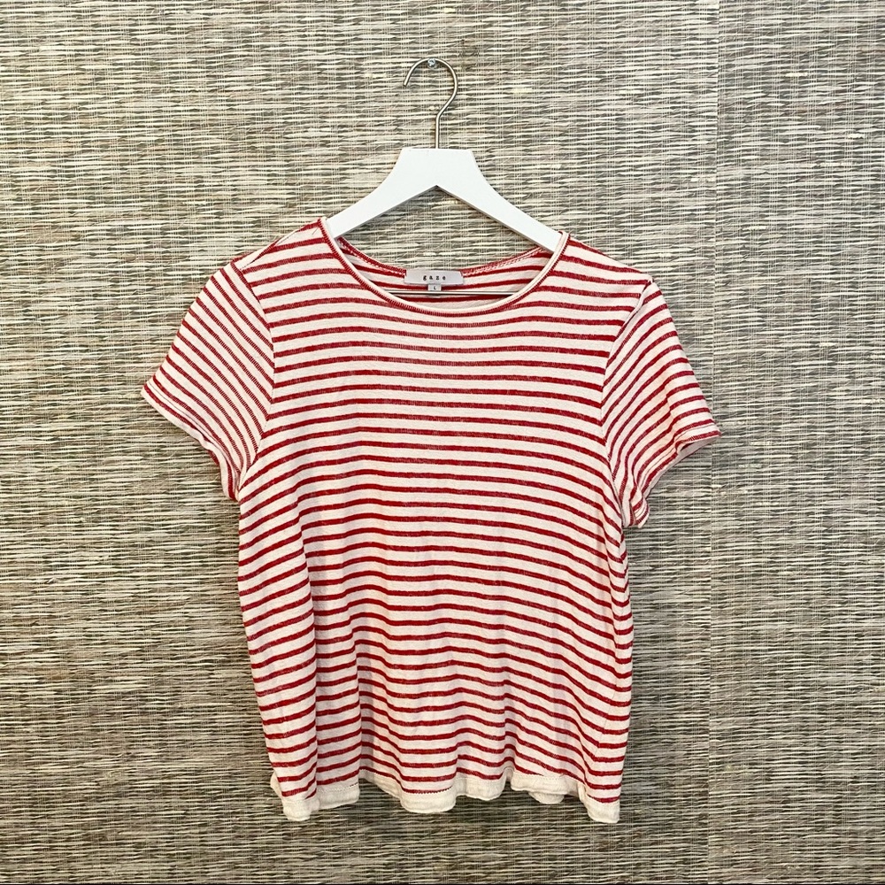 Red & White Striped Knit Shirt